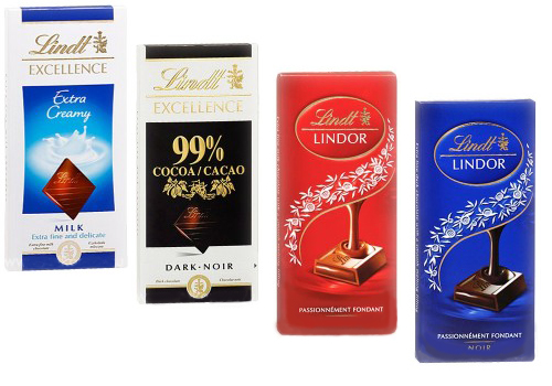 Шоколад Lindt. Состав и калорийность