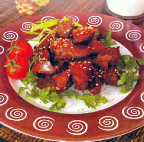 Запеченная куриная печень