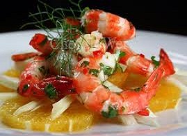 SHRIMP SALAD AND ORANGES