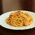 Спагетти с креветками в сливочно чесночном соусе 