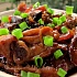 Куриная печень, тушенная с вешенками