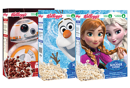Новые завтраки Kellogg’s в упаковках с любимыми героями  Disney и «Звёздные Войны»!