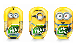 Новый Tic Tac Банан с изображениями миньонов Кевина, Стюарта и Боба 
