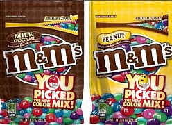 Фиолетовые и розовые M&M's