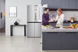 Наслаждайтесь свежестью продуктов с новой моделью холодильника LG INSTAVIEW с технологией DOORCOOLING+ и в стальном цветe 