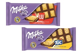 Milka представляет новинку: молочный шоколад с хрустящими бисквитами LU и TUC